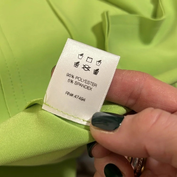 Norma Kamali Peak Lapels Single Breasted Blazer in Neon Green Size M/38 - Picture 13 of 15